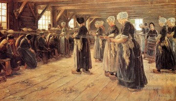 マックス・リーバーマン Painting - ラーレンの紡績工房 1889年 マックス・リーバーマン ドイツ印象派